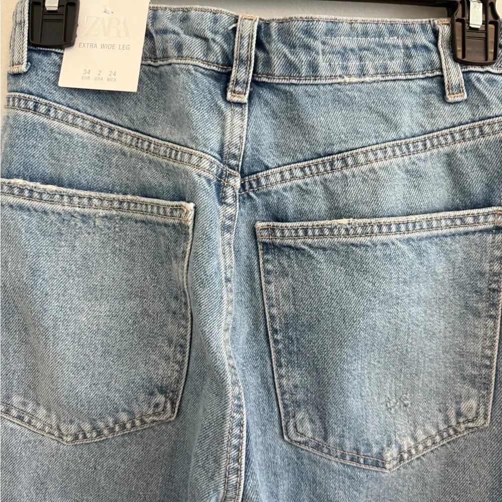 Zara Blue Flare & Wide Leg Jeans - Picture 3 of 4